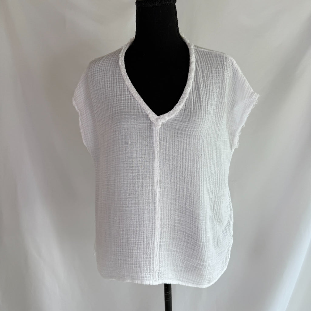 Michael Stars White Slub Tee Size L