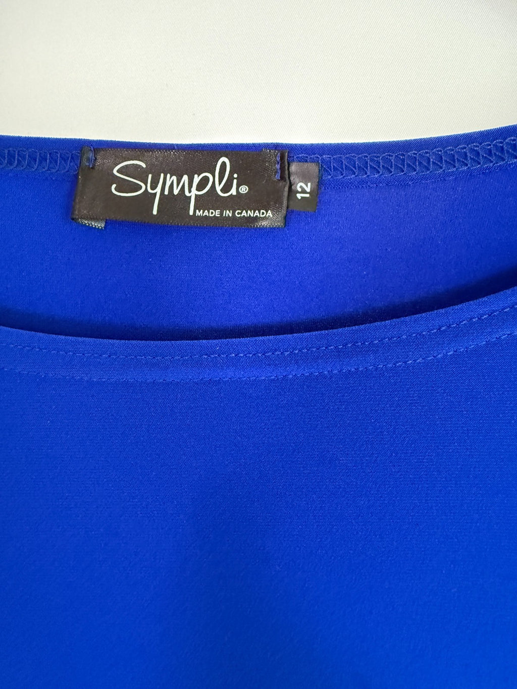 Sympli Royal Blue Classic Flirty Stretchy Knit Tunic Size 12