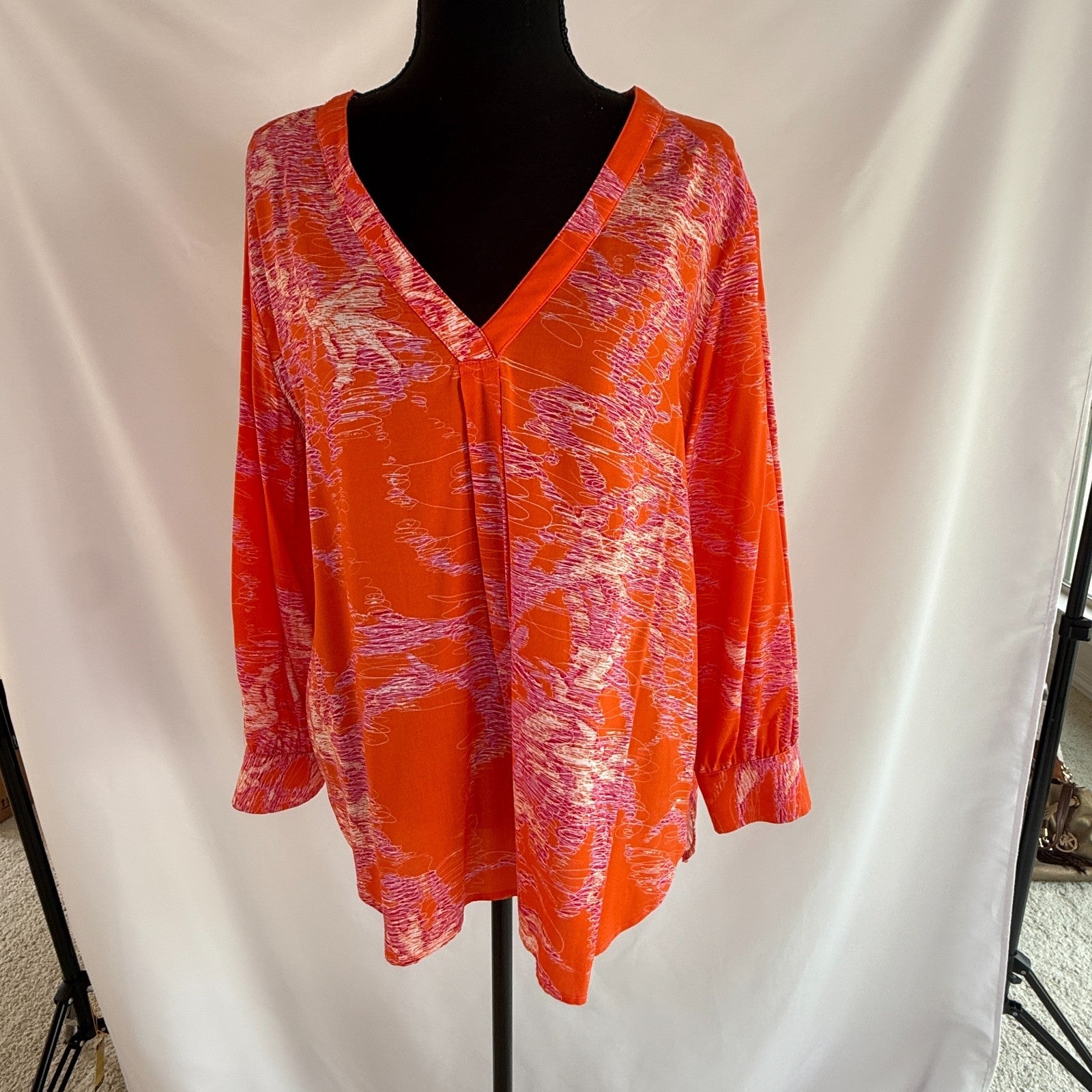 Finley Women’s Orang Poplin Cotton Blend  Blouse  Size M