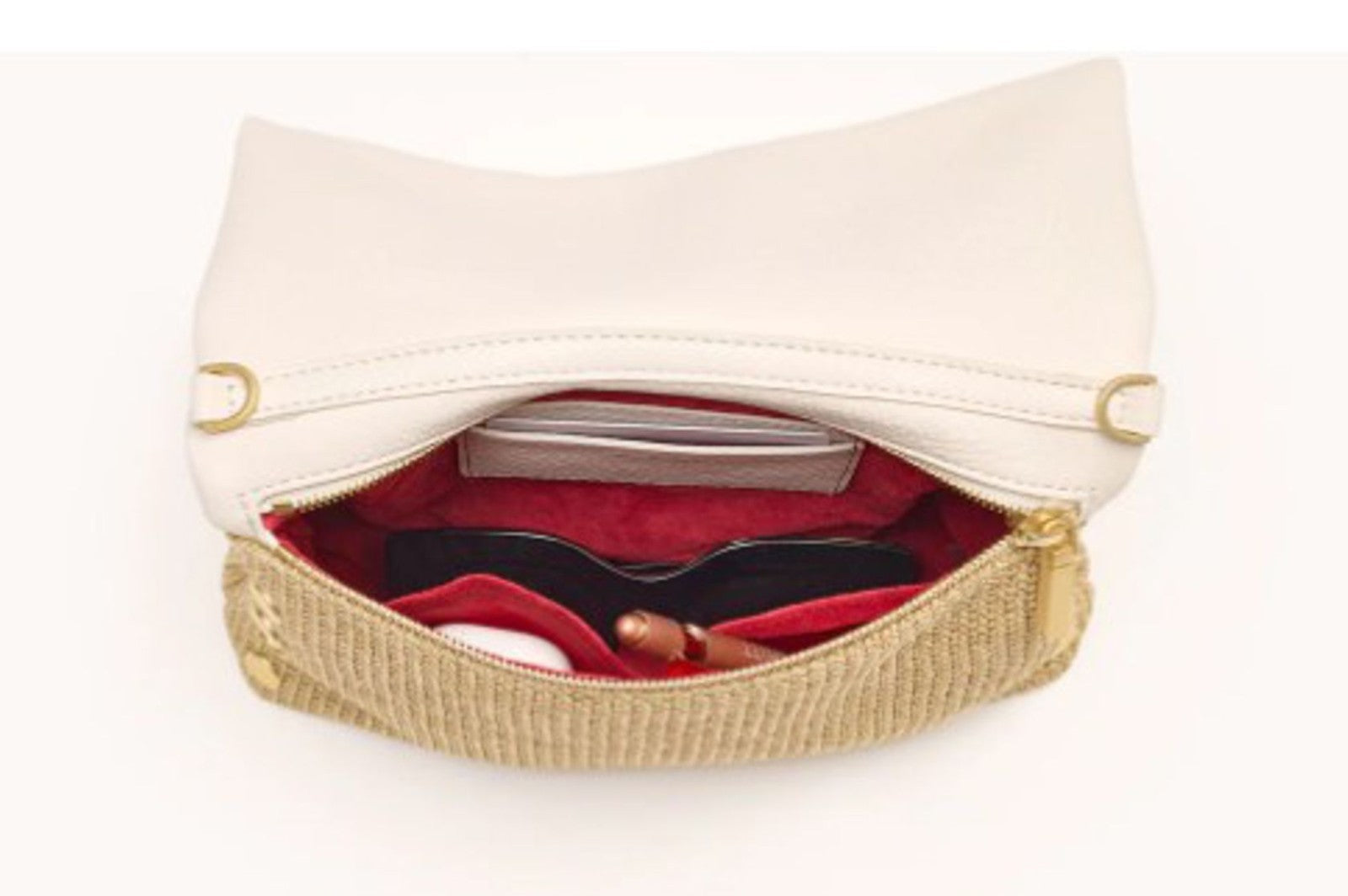 Hammitt Calla Lily Raffia/Brushed Gold Crossbody Bag
