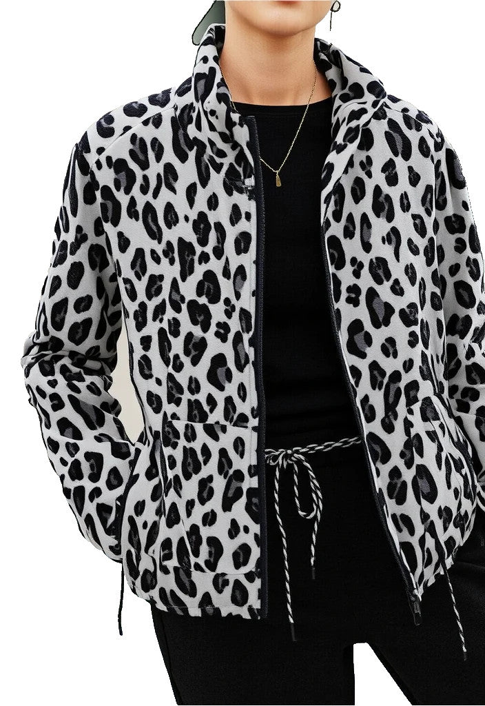 Fabletics Fleece Animal Print Jacket Size XL