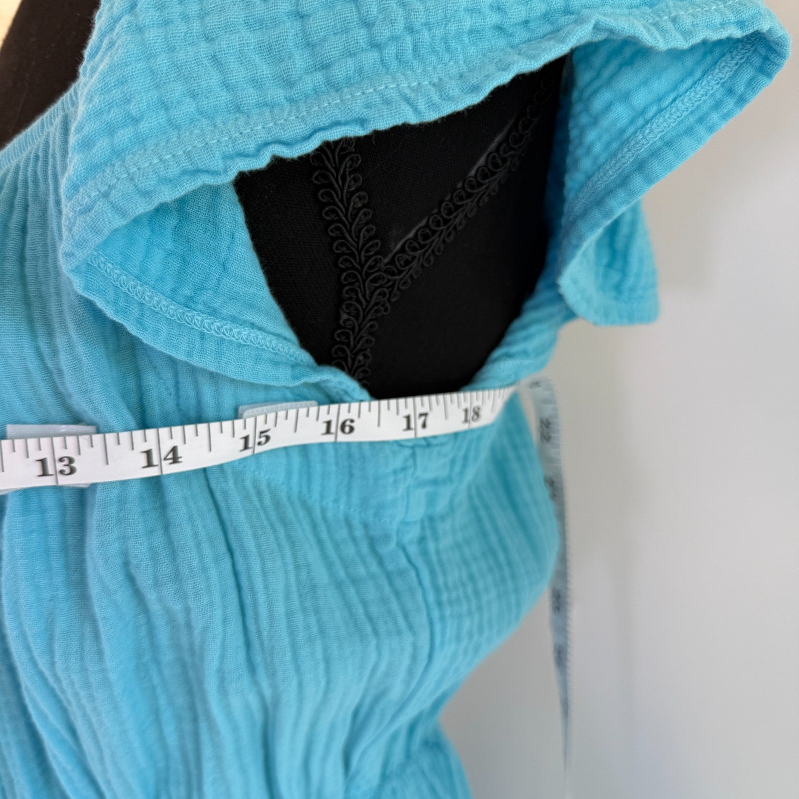 Nation Turquoise Gauze Off Shoulder Sundress Size L