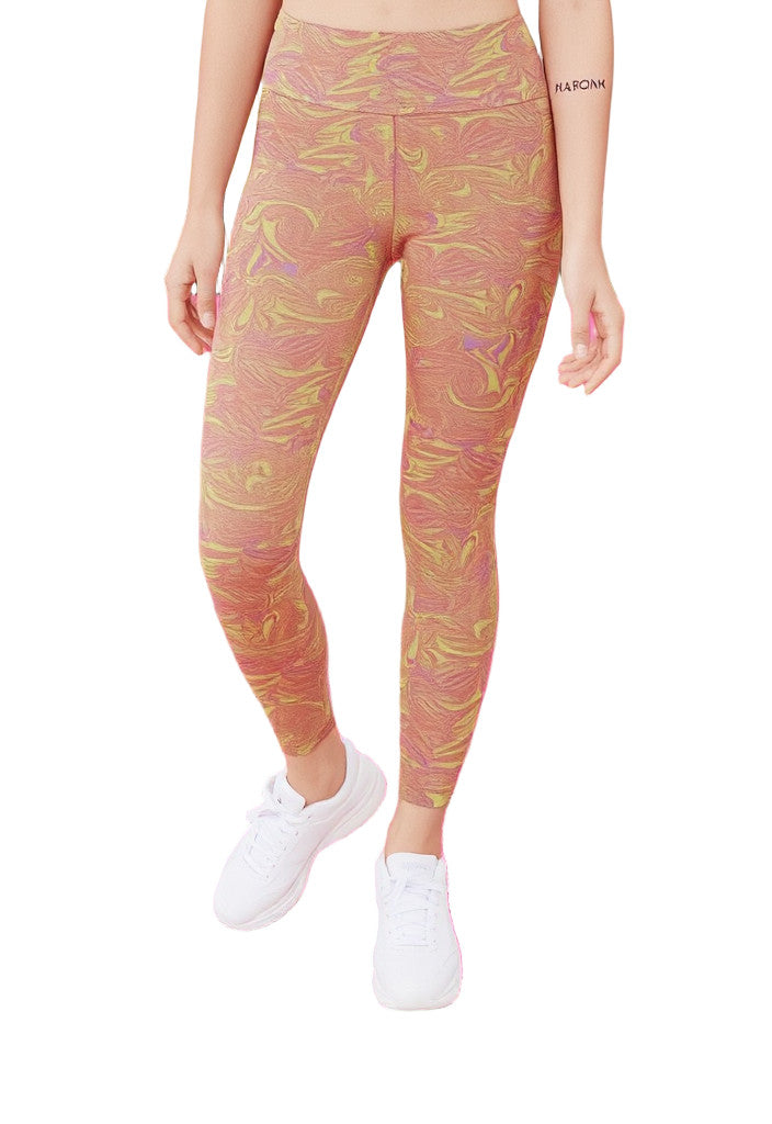 Fabletics Yellow and Pink Leggings Size L