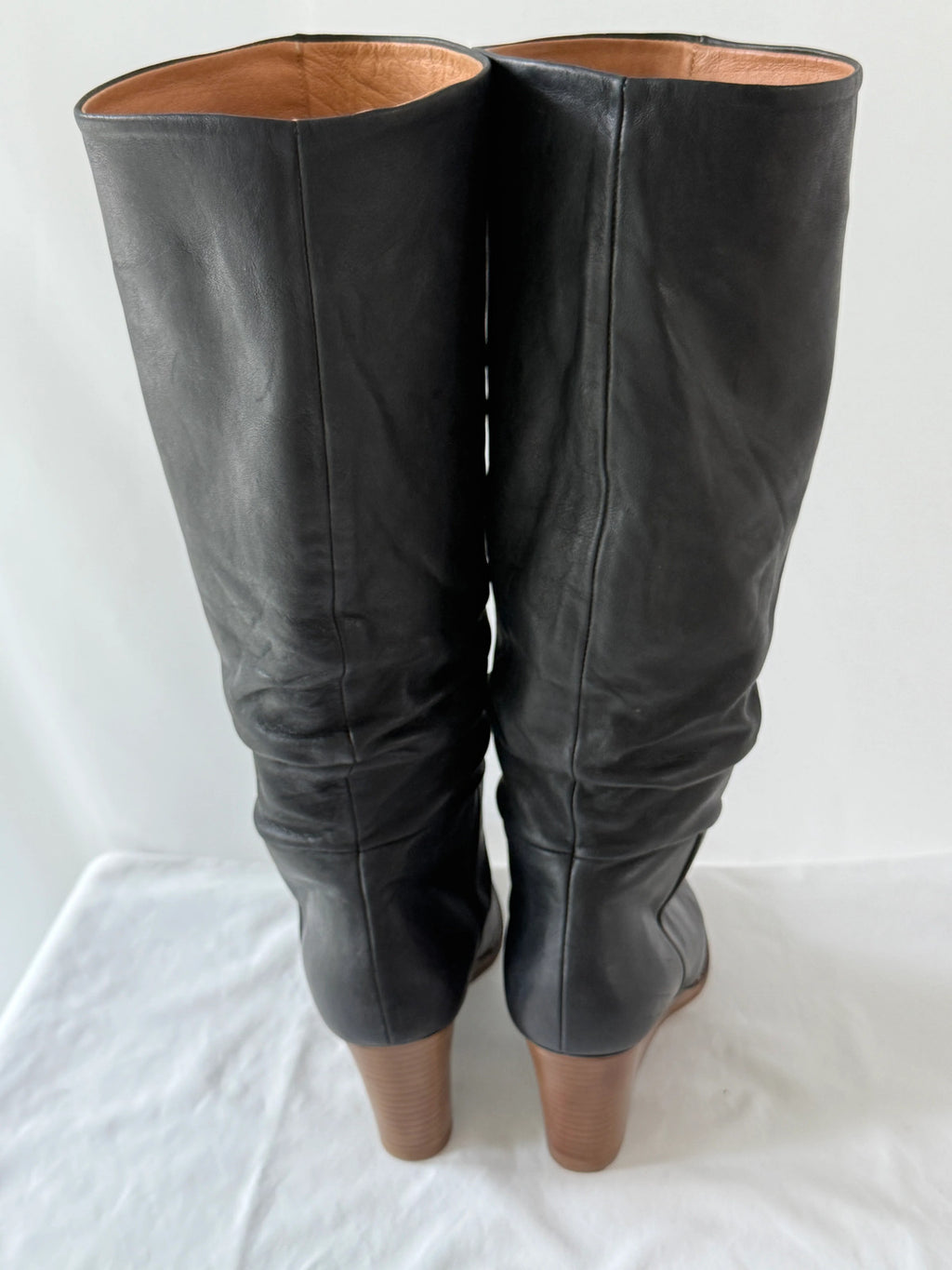 Andre Assous Knee High Black Leather Boots Size 9