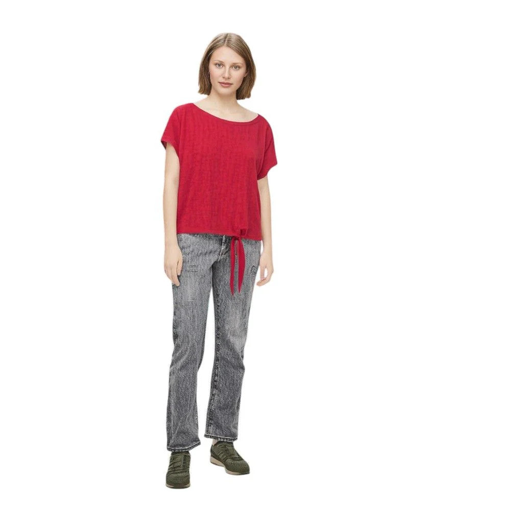 Joseph Ribkoff Short Sleeve Red Tie Top Size 6