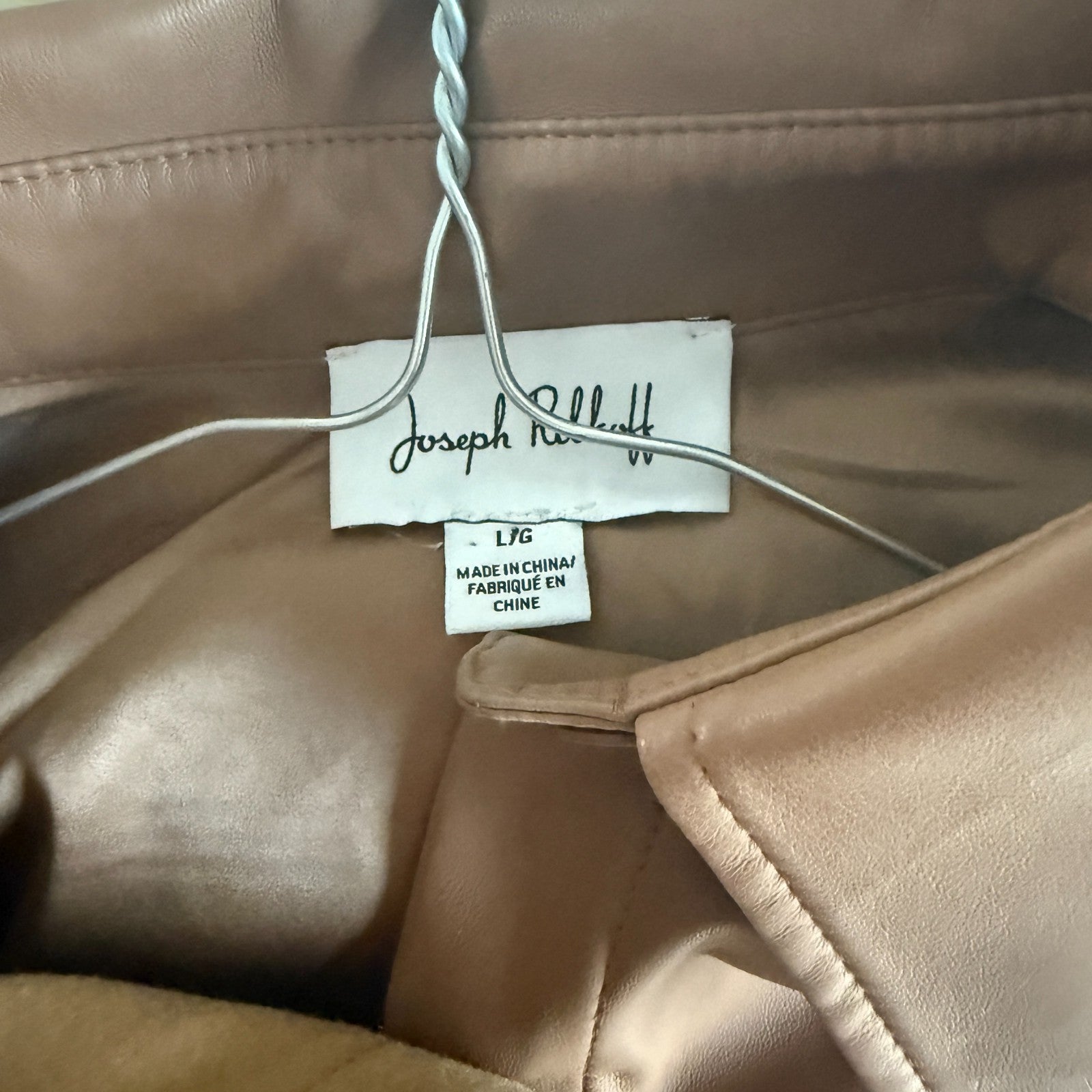 Joseph Ribkoff Faux Leather Camel Jacket Size L