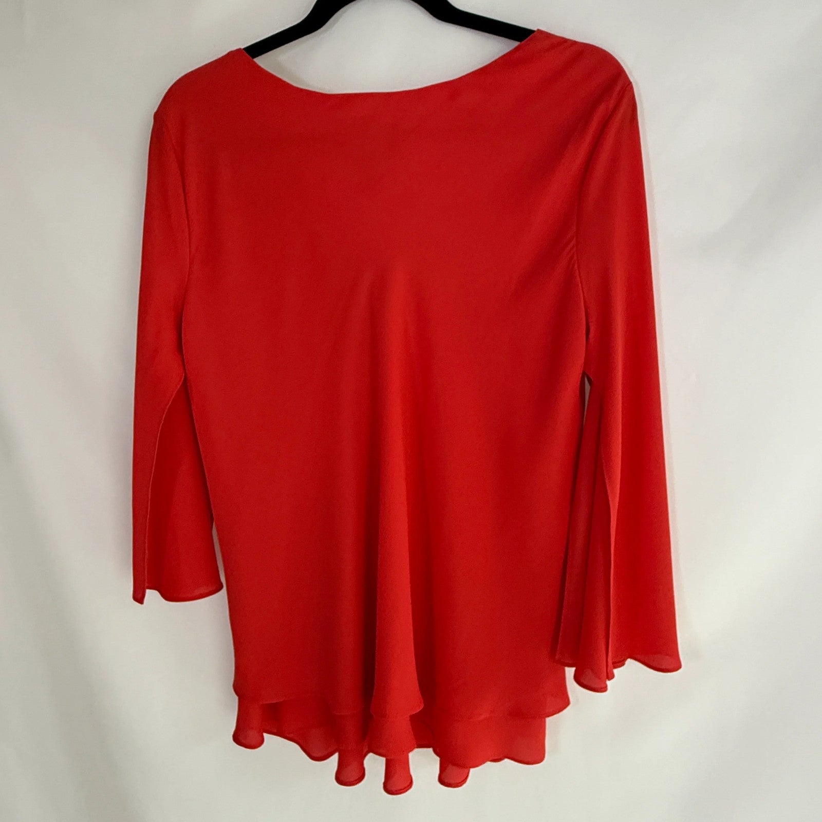 Frank Lyman Blood Orange Draped Tunic Size 12
