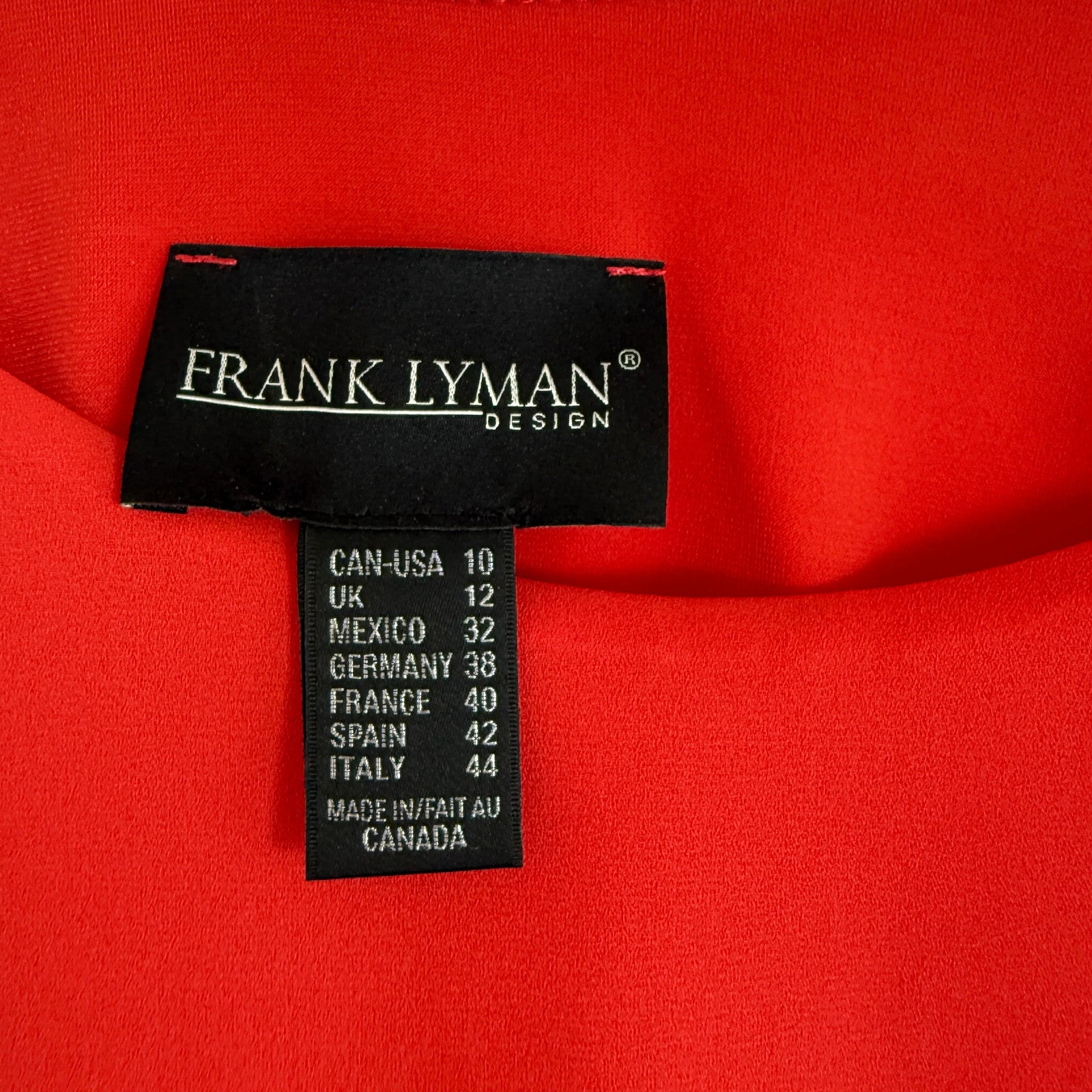 Frank Lyman Red Top Size 10