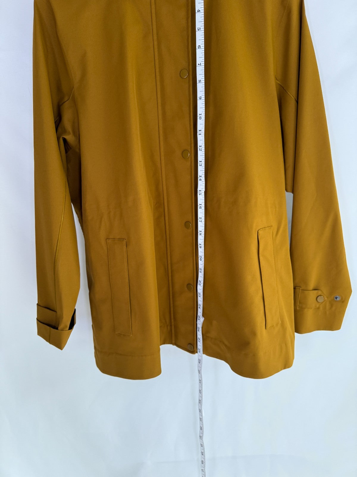 Athletic Mustard Rain Jacket with Hood Size L