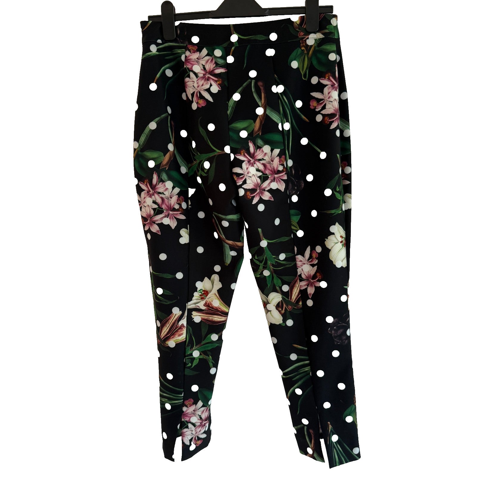 Joseph Ribkoff Floral Pull On Black Floral Print Pants  Size 8