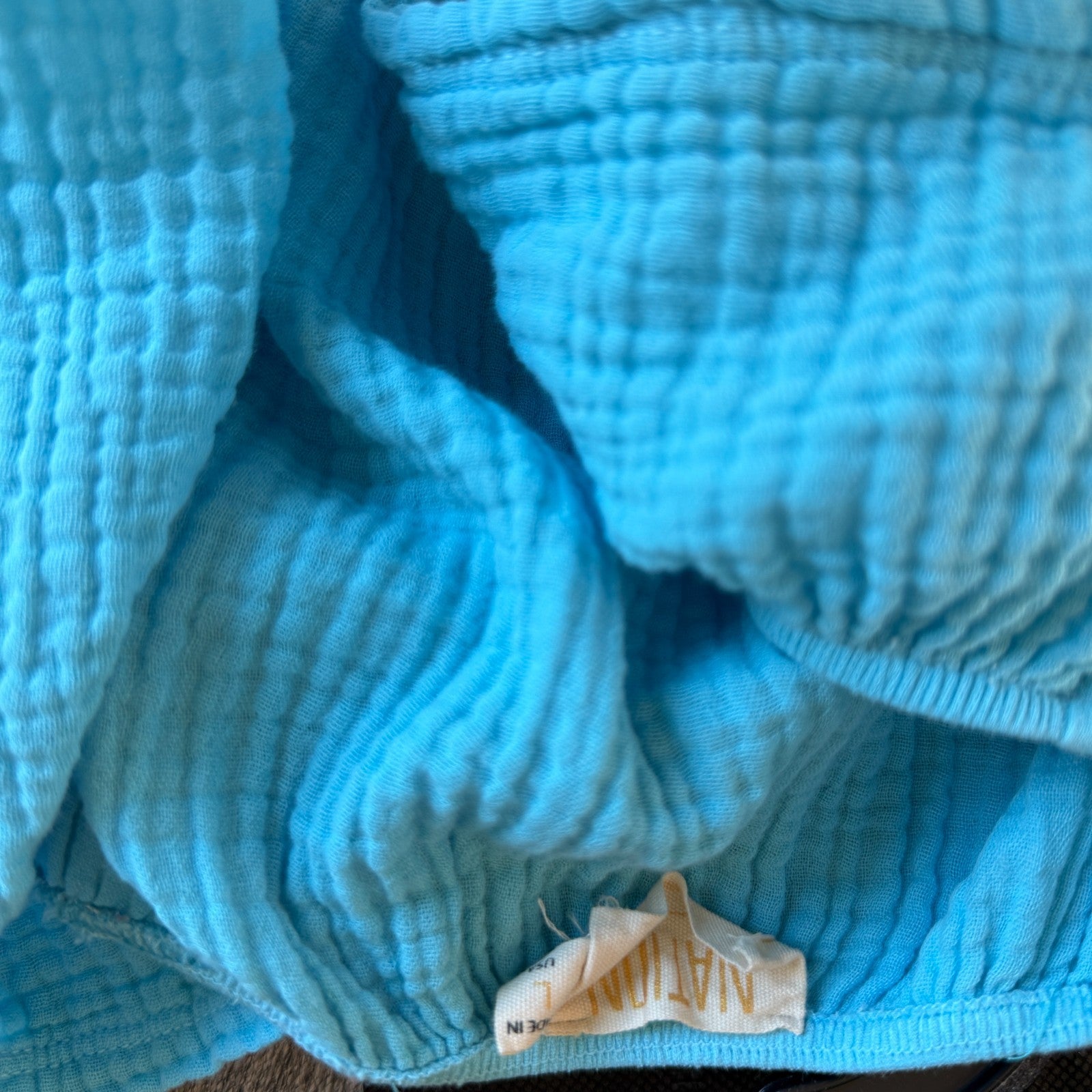 Nation Turquoise Gauze Off Shoulder Sundress Size L