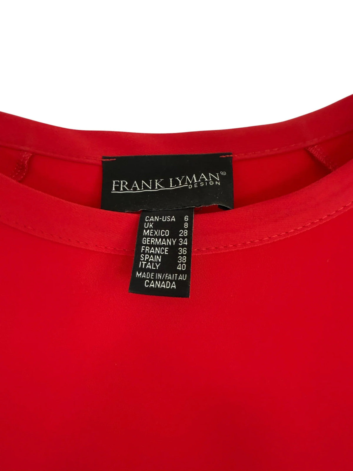 Joseph Ribkoff Short Sleeve Red Tie Top Size 6