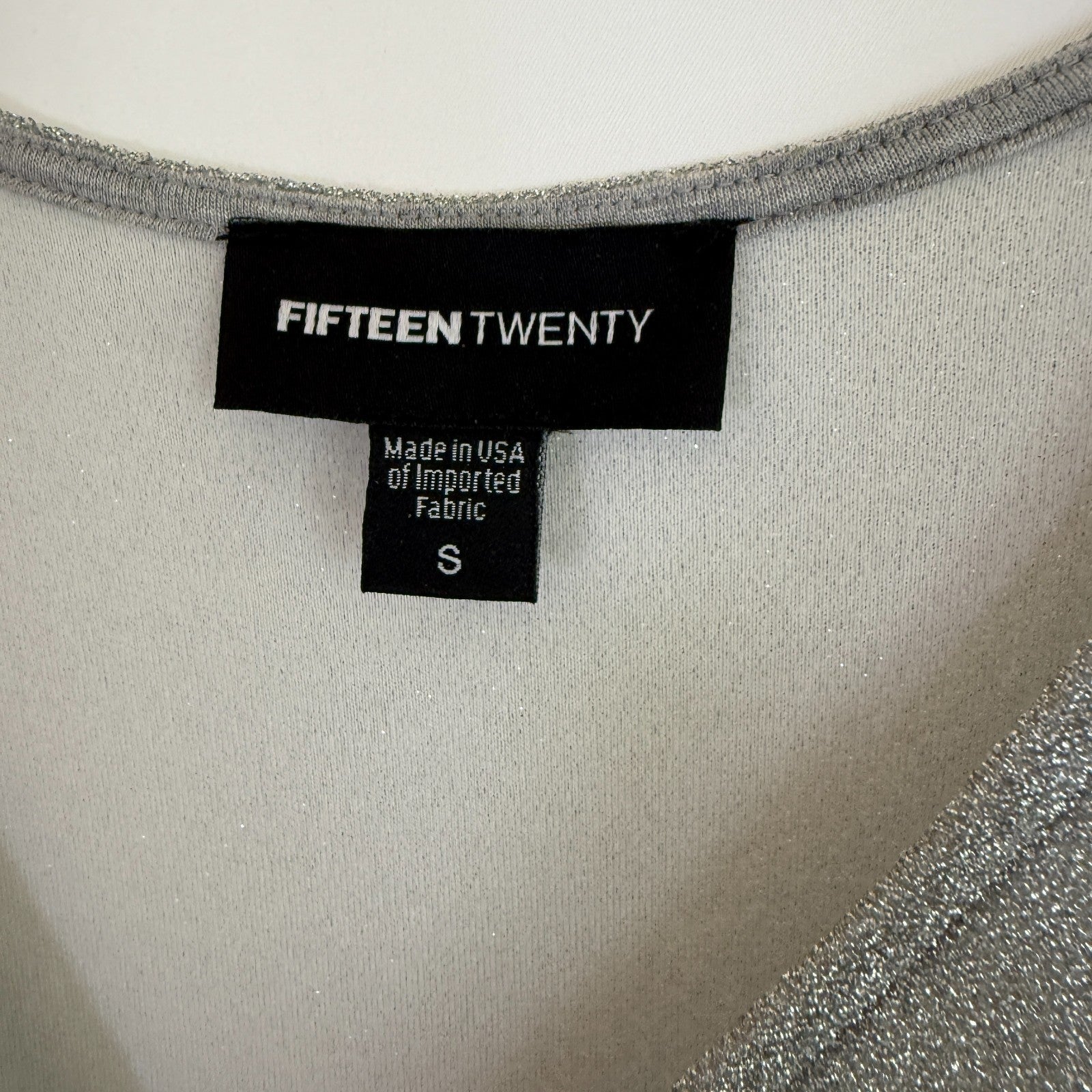 Fifteen Twenty Metallic Silver Lightweight Sweater Size S