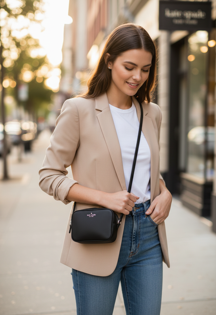 Kate Spade Staci Women's Crossbody Mini Camera Bag Leather - Black (WLR00686)
