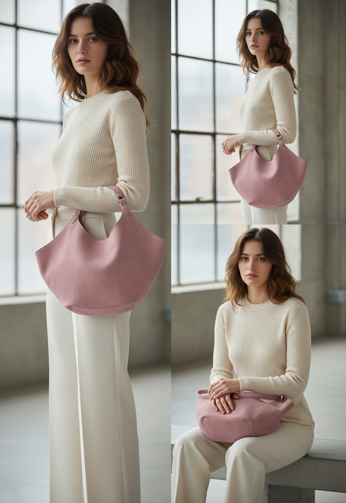 M.I.L.A. Pink Emma Suede Everday Shoulder Bag